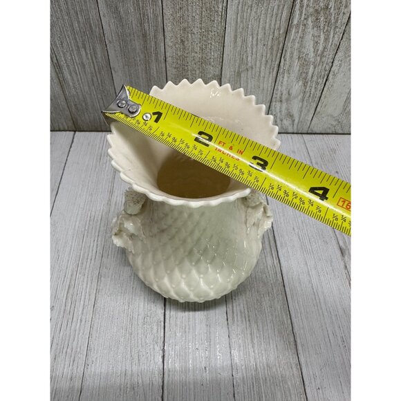 Vtg Belleek Irish Porcelain Thistle Vase 5th Green Mark MCM #0857 See Details - Picture 10 of 13